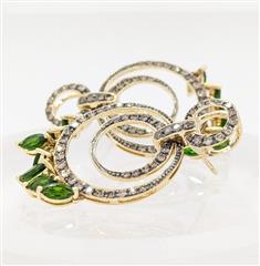 14K 14g Solid Yellow Gold Chandelier Emerald Double Hoop Drop Dangle Earrings